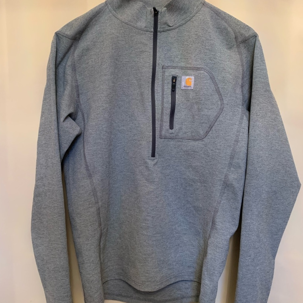Carhartt Gray Zip Up Sweater Casual Knit